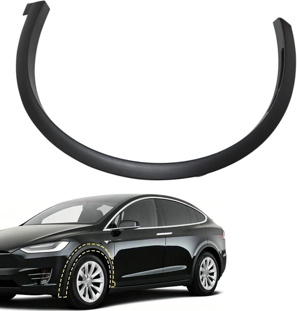 GXARTS Black Left Side Driver Front Fender Flare Arch Trim Compatible with Tesla Model X 2023 2024