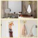 Lineshading 2 Pcs Gold Bow Wall Hooks Brass Coquette Bow Hooks for Coats Hats Bags Bath Towels Robes Vintage Room Decor Office Kitchen Hallway Bathroom Nursery Decorations (L+S)