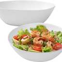 Melamine Serving Bowl, 2 Pack 12 inch Fruit Salad Bowls, 130 Oz Pasta Bowls Set of 2, Large White Serving Dishe/Mixing bowl for Entertaining, Break-Resistant Melamine Bowl