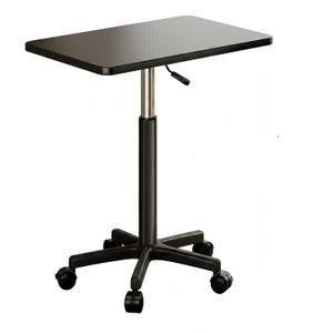 HOMIDEA Small Rolling Laptop Standing Desk, 33.5-43.5 Inch Height Adjustable Mobile Bar Counter with Lockable Casters, Portable Sit-Stand Workstation Table for Bedside Sofa, Black