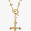 Long Gold Cross Necklace for Women non tarnish pendant dainty jewlery chain gifts for women men