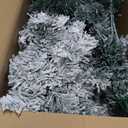 6ft Snow Flocked Hinged Artificial Christmas Tree Unlit Metal