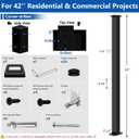 42" Cable Railing Corner Post T304 Stainless Steel 90 L-drilled Post, 41"x2"x2" Surface Mount Fixed Top Black Cable Railing System Kit for Indoor Decks Balconys with Wire Grommets