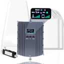 Cell Phone Signal Booster for Home & Office,Up to 8000Sq Ft,Cell Phone Signal Booster for Band 2/25 / 4/66 / 5/12 / 17/13 with All U.S. Carriers,Boosts 5G 4G LTE, FCC Approved Cell Booster (gray)