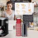 Coffee Cup Dispenser for Counter, Disposable Lid Holder Organizer With 2 Compartments, Countertop or Wall Mount, Paper Cups, Straws, Coffee Bar Set Up, Bathroom Holder, Party Supplies