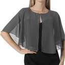 Chiffon Capelet Soft capes Shawls and Wraps for Evening Dress Wedding Cape 1920s shawl accessories for women flapper Cover Up (Dark Gray)
