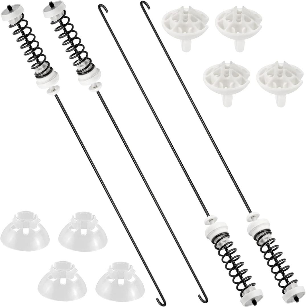W10780048 Washer Suspension Rod Kit Updated by AMI PARTS - Compatible with Ken-more Whirl-pool Roper Washing Machine WTW4800XQ4 WTW4800XQ1 ATW4675YQ1, Includes 4 Suspension Rods and Ball Cups