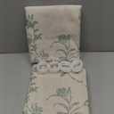 Sage Green Floral Shower Curtain,Vintage Linen Beige Cottagecore Shower Curtains for Bathroom, 72" W x 72" L