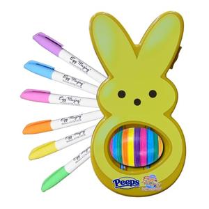 The Eggmazing Egg Decorator - Peeps Bunny - Arts and Craft Set Includes 6 Colorful Quick Drying, Non-Toxic Markers (Yellow), Ages 3 and Up