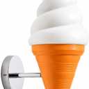 Ice Cream wall lamp Spiral Cone Decorative wall Light Fixture, DIY Lighting Fixtures for Kitchens, Dining Rooms and More（Orange）