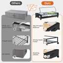 Somdot Under Bed Storage with Wheels, 2 Pack Bed Storage Containers with Dividers & Clear Lids, Easy Pull-out Metal Drawer for Clothes, Shoes,Toys, Blankets (Black)