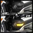 LED Turn Signals Fog Light Side Auxiliary Running Light Fit for Gold Wing GL1800 20182022 Front Fairing Lights (Chrome Shell Clear Lens)