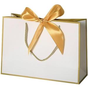 MODADA Gift Bags 10pcs Pretty Pink Gift Bag Gift Box Ornament Pajama Book Black Handle With Ribbon Paper Box Bag Kraft Packaging (Color : White (frame), Size : 19X15X7CM_10PCS)