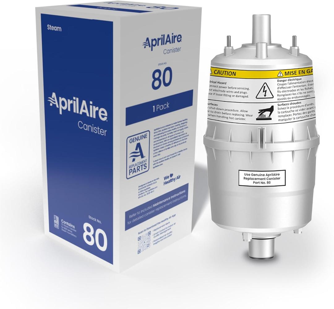 AprilAire 80 Replacement Canister for AprilAire Steam Humidifier Models 800, 801, 865, and 866 (Pack of 1) (5.9L x 5.9W x 13.6H inches)