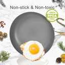 AUDANNE Nonstick Pots and Pans Set 9 Pieces, Non Stick Kitchen Cookware, Cooking Skillets Include Frying Pan with Lid, Saucepan, Casserole, Spoon, Turner Spatula, PFOA Free for Induction, White & Gold
