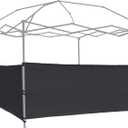 2pcs Half Sidewalls Panel for Pop Up Canopy Gazebo Tent Shelter 10'x10', 10'x15', 10'x20' Vertical Leg, 2 Black Half Walls Only