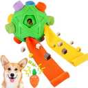 Dog Snuffle Ball-Interactive Puzzle Dog Toys Encourage Natural Foraging Skills Slow Feeder for Training and Stress Relief, Cloth Strip Hiding Food Chew Toys with Squeaky Carrot Toy for Any Size