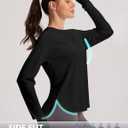 Women's Sun Shirts UPF 50+ Long Sleeve Uv Protection Shirts Lightweight Quick Dry SPF Clothing Outdoor Hiking Tops (Black, M)