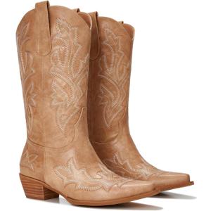 Cowboy Boots for Women - Embroidered Western Cowgirl Boots with Fashion Snip Toe, 1.75-Inch Low Block Heel and All-Day Comfort Fit, Size US 9