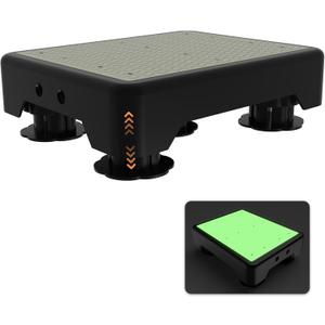 Adjustable Step Stool for Adults, Noctilucent Bed Step Stools, 660 LBS Capacity Non-Slip Safety Step Platform Indoor and Outdoor for Seniors and Kids, Wide Step Stools Elderly Assistance at Night, Black (3-Setting Adjustable Height)