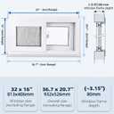 32" x 16" Vinyl Basement Sliding Window,Removable Flange,White