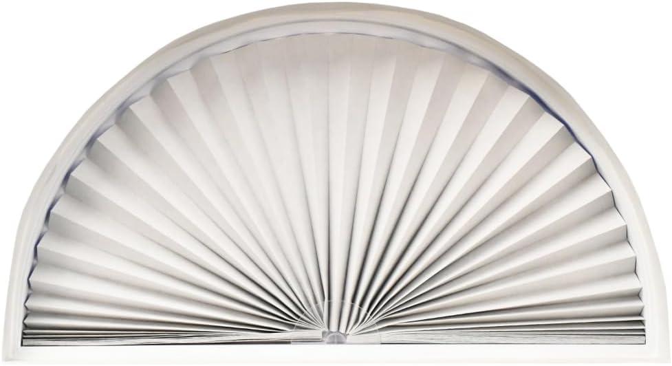 Redi Shade No Tools Original Arch Light Blocking Pleated Fabric Shade White, 72" W x 36" H