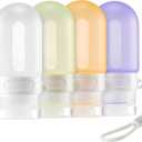 2 x Silicone Clear Travel Bottles for Toiletries,Leak Proof Squeezable Travel Size Containers,TSA-compliant Travel Essentials,2oz,4 Pcs,purple