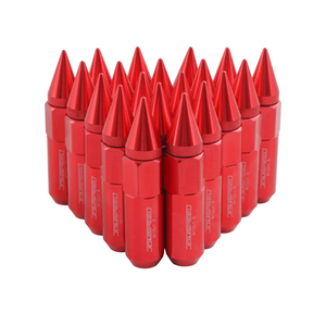 JDMSPEED New Red 20PCS M12X1.5 Cap Spiked Extended Tuner 60mm Aluminum Wheels Rims Lug Nuts