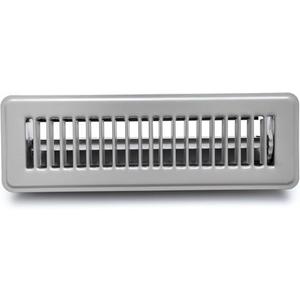 HVAC Premium 2" X 10" Floor Register with Louvered Design - Heavy Duty Rigid Floor Air Supply with Damper & Lever - Outer Dimensions [ 3.5 X 11.5] - Light Grey
