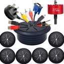 6PCS Desk Grommet,2-3/8""(60mm) Desk Hole Cover for Cables,Wire Hole Cover for Desk with Hole Saw,Office and Home Table,Desktop Equipment Wiring Management and Protection (Black)