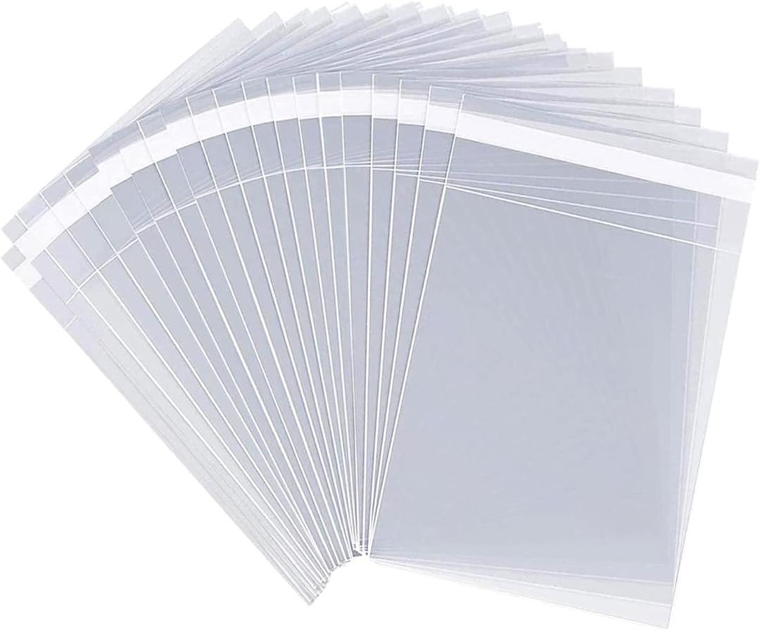 50 Pcs Clear Cellophane Bags 9" x 12" Resealable Self Seal Cello Cellophane Bags for Fits A4,Packaging, Letter, Small Business, Decorative Wrappers, Party Favors, Artwork and More