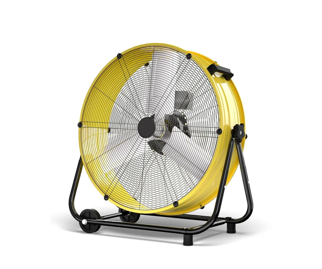 MEPTY 320W Heavy Duty Industrial Drum Fan - 24 Inch High Velocity Floor Fan with 3 Speeds, 360° Tilt, 8800 CFM Metal Fan for Shop, Warehouse, Garage, Workshop, Factory, Basement