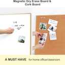 ARCOBIS Cork Board White Board Combo, Bulletin Board-Gold Frame, Magnetic Dry Erase Board & Corkboard for Wall, Vision Board for Home, Office, School (Gold, 48 x 30)