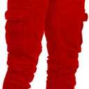 Men's Casual Stylish Straight Slim Fit Jeans Young Hiphop Skinny Denim Pants (Red) Size 34