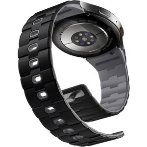 Bandletic Magnetic Silicone Band Compatible with Galaxy Watch 6 Classic Bands - 20mm No Gap Sports Strap for Watch 7 5 4 FE 40mm 44mm/for Galaxy Watch 4 Classic 43mm 47mm 42mm 46mm/Watch 5 Pro 45mm