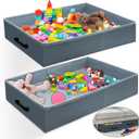 Under Couch Storage, 2 Pack Under Bed Containers, Foldable Under Sofa Storage keeps things out,Under Couch Storage Box for Toys,Blocks,Puzzles, Plush Dolls,Books(23.62 * 15.75 * 3.93in)