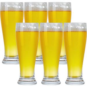 Beer Glasses Set of 6 14oz Pint Glasses Tall Beer Cups Drinking Glasses for Cold Beverages Classic Beer Drinking Glasses Set for Party