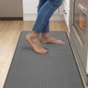 DEXI Kitchen Mat Cushioned Anti Fatigue, Extra Thick Comfort Standing Floor Mats Waterproof, Memory Foam Antifatigue Runner Rug for Desk Office, Sink, Laundry, 39x20, Grey