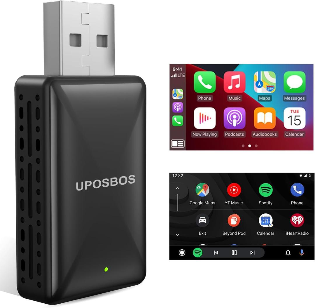 Android Auto Wireless Adapter/Wireless CarPlay Adapter 2 in 1 Plug & Play Car Dongle Converts Wired to Wireless Carplay Fit for OEM Wired Carplay,5.8Ghz WiFi Fast Auto Connect & Online Update
