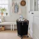 StorageWorks 110L Laundry Basket with Wheels, Large Rolling Hampers for Clothing Organizer, Dirty Clothes Basket for Hotel, Home, Closet, Dorm, Black