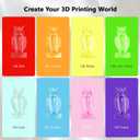 1.75mm Silk Shiny PLA 3D Printer Filament 8 Bright Colors Bundle: Silk Yellow/Lime Green/Orange/Sky Blue/Pink/Cyan/Red/Purple, Each Spool 250g, Total 2Kg 3D Printing Material, 250g x 8 Spools