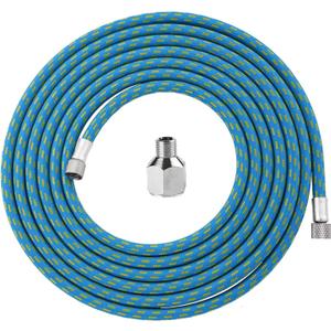 HUBEST 6ft Braided Airbrush Air Hose with 1/8 Inch to 1/4 Inch Adapter - Nylon Braided Air Line Compatible with Iwata, Master, Devilbiss Airbrush Compressors - Kink-Free Standard Fitting