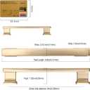 Amerdeco 10 Pack Champagne Brass Cabinet Pulls 5 Inch(128mm) Hole Center Gold Drawer Pulls Cabinet Hardware Kitchen Cabinet Handles for Bathroom Dresser Pulls ZH00013