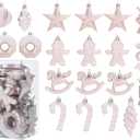 LANGXUN 20pcs Christmas Ornaments for 2024 Christmas Tree Hanging Decorations, rbol de Navidad Decoracin, Plastic Horse, Gingerbread Man, Candy, Stars, Candy Cane Xmas Party Decor (Rose Gold)