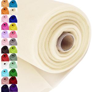 Ivory Tulle Fabric Roll Spool Bolt (54 Inch by 40 Yards) Large Tulle Wedding Party Decoration, Tutu Skirt, Table Runner, Gift Wrapping, Bridal Shower, Soft & Drape (Ivory)