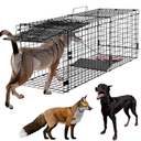 Toriexon Large Live Catch Animal Traps Black 51.2 x 19.7 x 17.7 inch, Easy to Set and Release Live Animal Trap, Collapsible Large Animal Catcher Cage for Large Dogs, Foxes