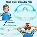 Seago Swim Goggles 2 Pack Anti-Fog Anti-UV Wide View Swimming Goggles for Kids 3-14 (Light Blue & Black/Green)