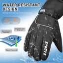 2 x Unisex Waterproof Winter Gloves Touchscreen,Windproof Thermal Ski Gloves for Men Women, Warm for Snowboarding, Hiking, Running,Outdoor Activities (Large, Light blue)