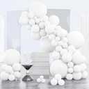 PartyWoo White Balloons 140 pcs Different Sizes of 18 12 10 5 Inch White Balloons Arch Kit Garland for Wedding Baby Shower Birthday Bridal Shower Graduation Engagement Party Decorations White-Y13