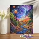 Landscape Paint by Numbers Kit for Adults Beginner Starry Night Oil Painting Kit Adult Paint by Number Kits on Canvas DIY Painting for Beginners Art by Numbers for Gifts Home Wall Decor 16x20 Inch (YF027)